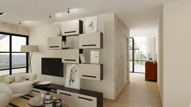 Rendu 3D extension bois intérieur