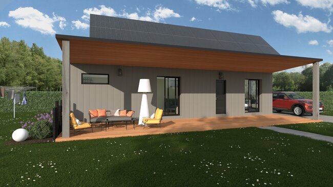3D render - 40 ft container house