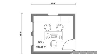 2D small office floor plan